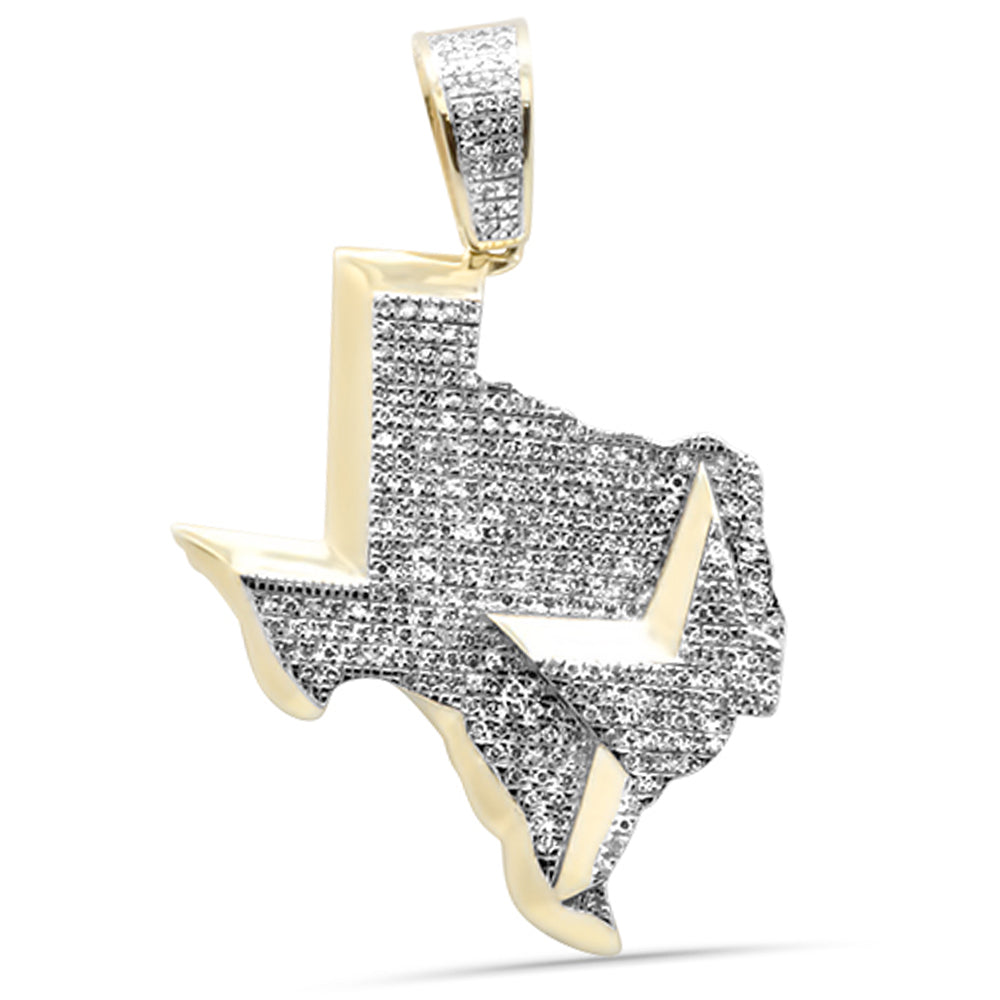 DIAMOND  CLOSEOUT!  .76CT G SI 10K Yellow Gold Diamond Custom Star State TEXAS Iced Out Charm Pendant