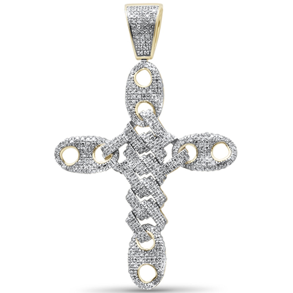 DIAMOND CLOSEOUT! 1.08ct G SI 10K Yellow Gold Diamond Cross Hip Hop Pendant