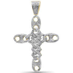 DIAMOND CLOSEOUT! 1.08ct G SI 10K Yellow Gold Diamond Cross Hip Hop Pendant