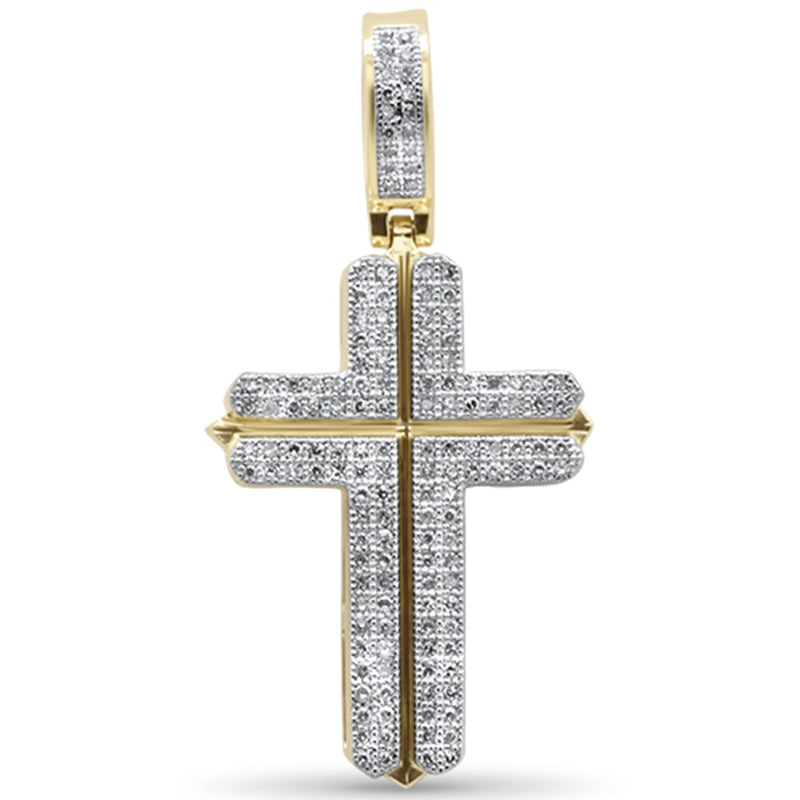 DIAMOND CLOSEOUT!  .35ct G SI 10K Yellow Gold Diamond Cross Hip Hop Pendant