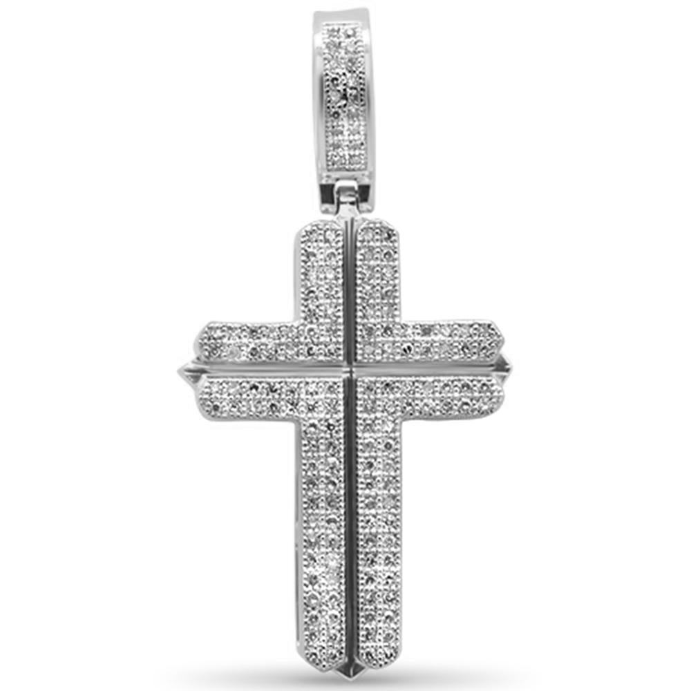 DIAMOND CLOSEOUT!  .35ct G SI 10K White Gold Diamond Cross Hip Hop Pendant
