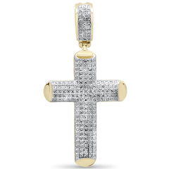 DIAMOND CLOSEOUT!  .53ct G SI 10K Yellow Gold Diamond Cross Hip Hop Pendant