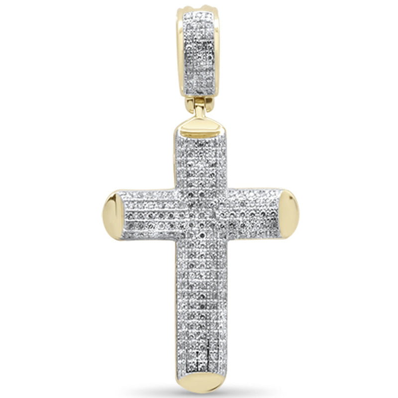DIAMOND CLOSEOUT!  .53ct G SI 10K Yellow Gold Diamond Cross Hip Hop Pendant