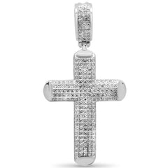 DIAMOND CLOSEOUT!  .50ct G SI 10K White Gold Diamond Cross Hip Hop Pendant