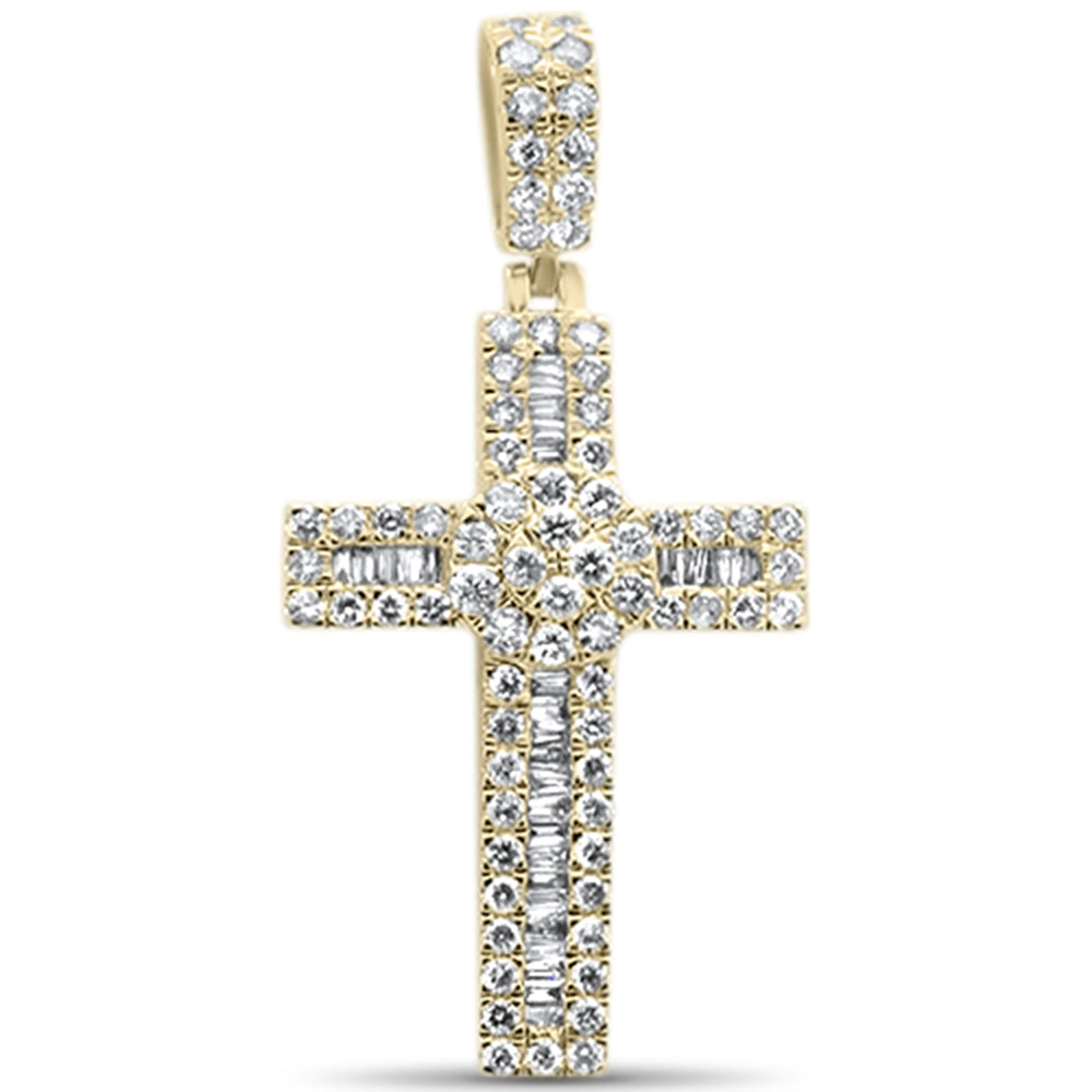 DIAMOND CLOSEOUT!  1.70ct G SI 10K Yellow Gold Diamond Hip Hop Cross Charm Pendant