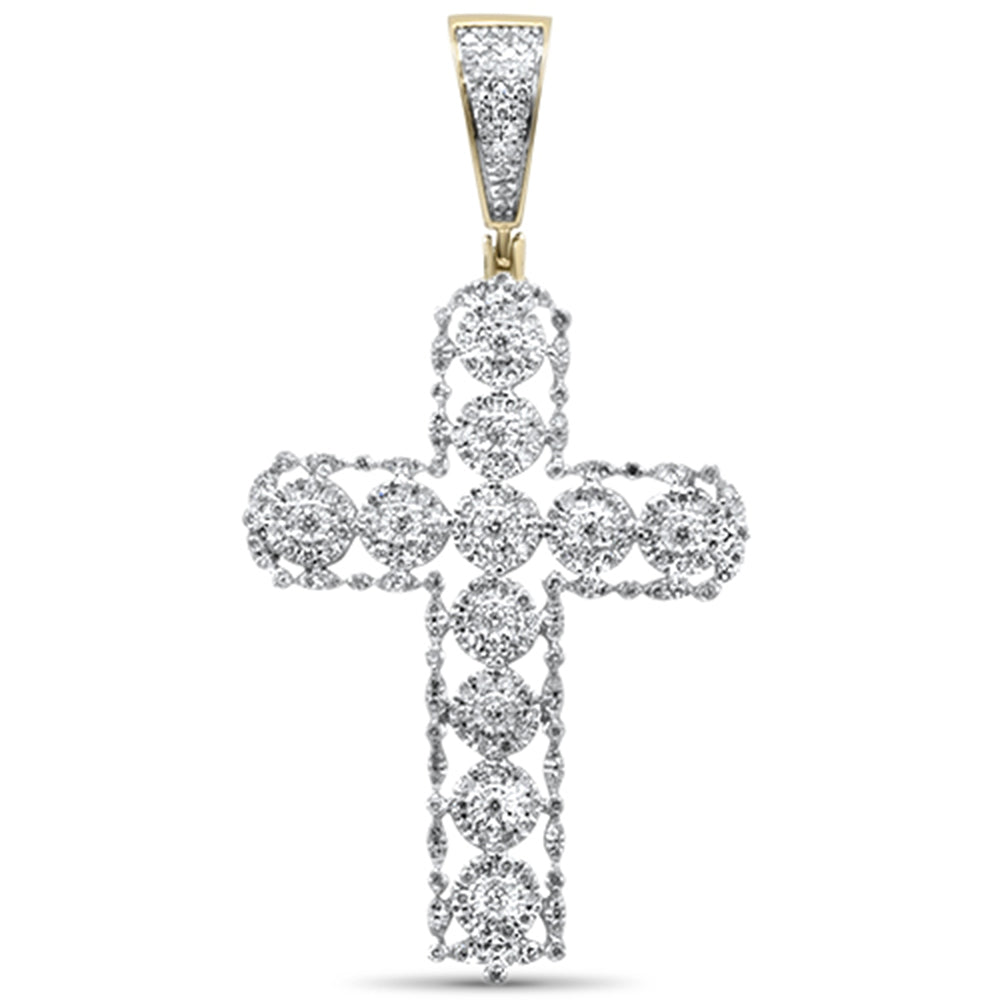 DIAMOND CLOSEOUT!  .60CT G SI 10K Yellow Gold Diamond Iced Out Cross Charm Pendant