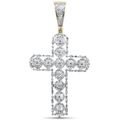 DIAMOND CLOSEOUT!  .60CT G SI 10K Yellow Gold Diamond Iced Out Cross Charm Pendant