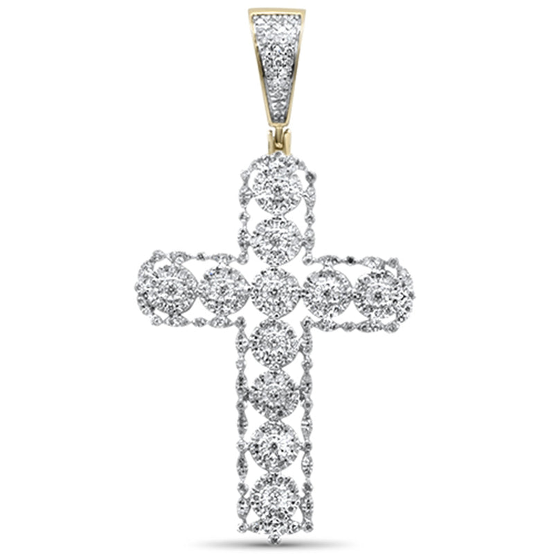 DIAMOND CLOSEOUT!  .60CT G SI 10K Yellow Gold Diamond Iced Out Cross Charm Pendant