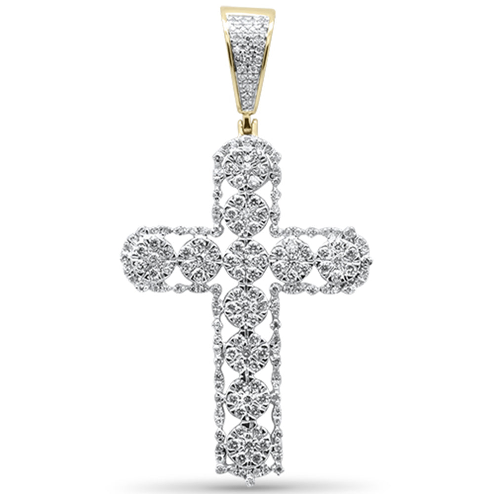 DIAMOND CLOSEOUT!  1.02CT G SI 10K Yellow Gold Diamond Iced Out Cross Charm Pendant