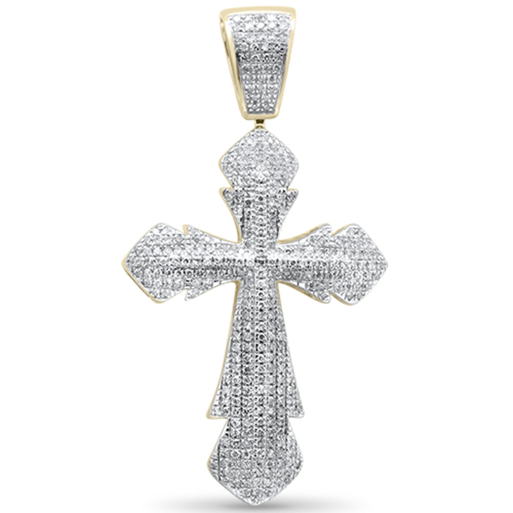 DIAMOND  CLOSEOUT!  .71CT G SI 10K Yellow Gold Diamond Iced Out Cross Charm Pendant
