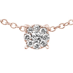 DIAMOND CLOSEOUT! .11ct F SI 10K Rose Gold Diamond Solitaire Pendant Necklace 18"
