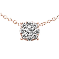 DIAMOND CLOSEOUT! .29ct F SI 10K Rose Gold Diamond Solitaire Pendant Necklace 18" Long