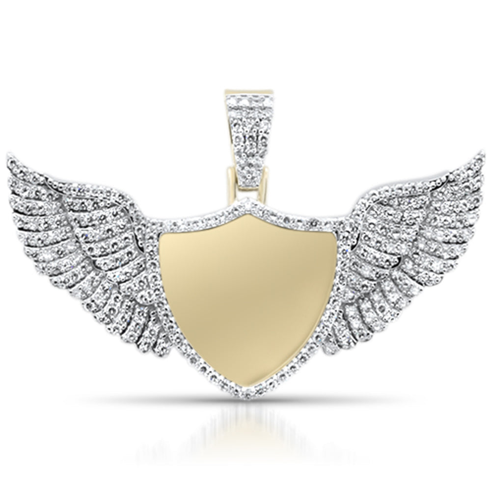 DIAMOND CLOSEOUT!  1.63ct G SI 10K Yellow Gold Diamond Angel Wings Memory Charm Pendant