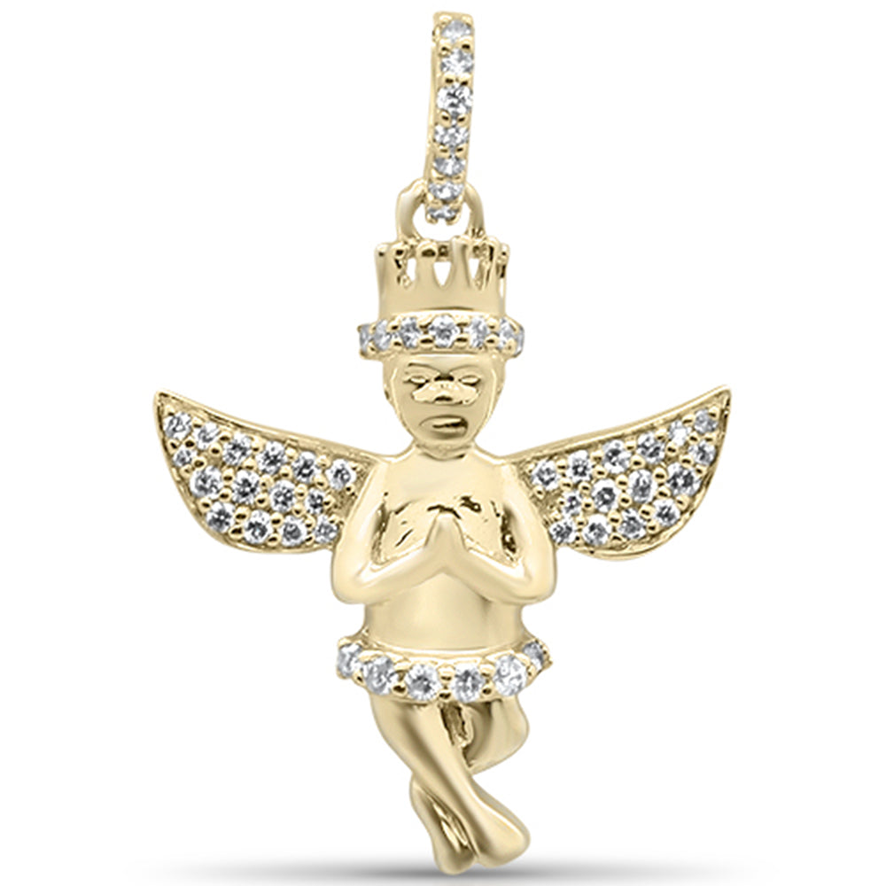 DIAMOND CLOSEOUT! .24ct G SI 14K Yellow Gold Diamond Angel Diamond Pendant