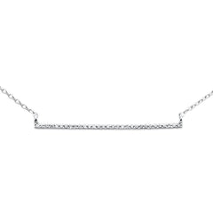 DIAMOND CLOSEOUT! .06ct G SI 14K White Gold Diamond Line Bar Necklace 18" Long