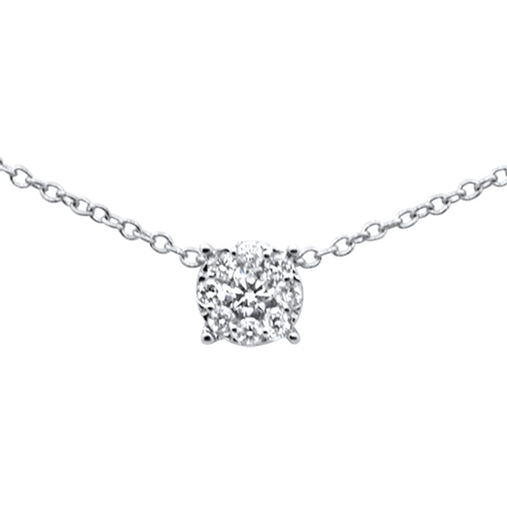 DIAMOND CLOSEOUT! .18ct F SI 10K White Gold Diamond Pendant Necklace 18"