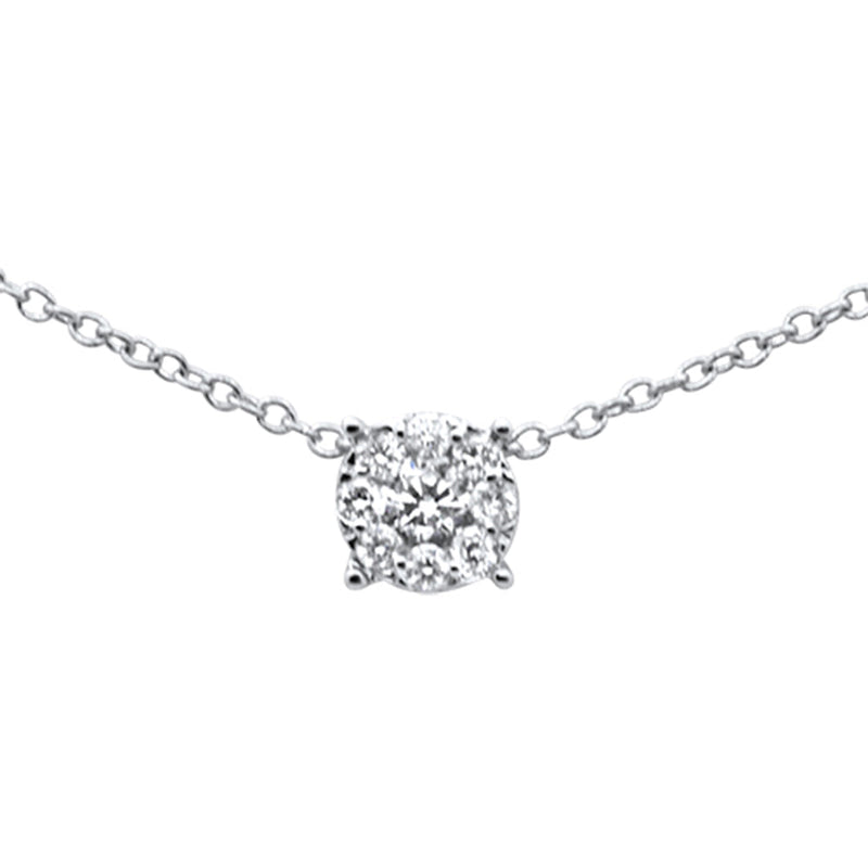 DIAMOND CLOSEOUT! .18ct F SI 10K White Gold Diamond Pendant Necklace 18"