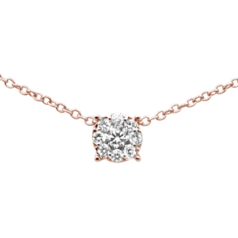 DIAMOND CLOSEOUT! .18ct F SI 10K Rose Gold Diamond Pendant Necklace 18"