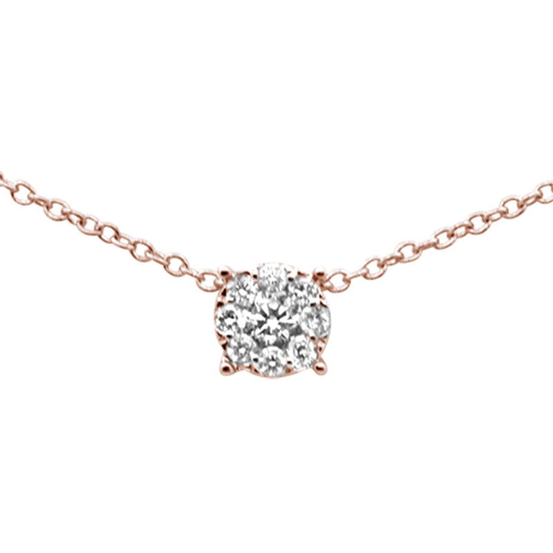 DIAMOND CLOSEOUT! .18ct F SI 10K Rose Gold Diamond Pendant Necklace 18"