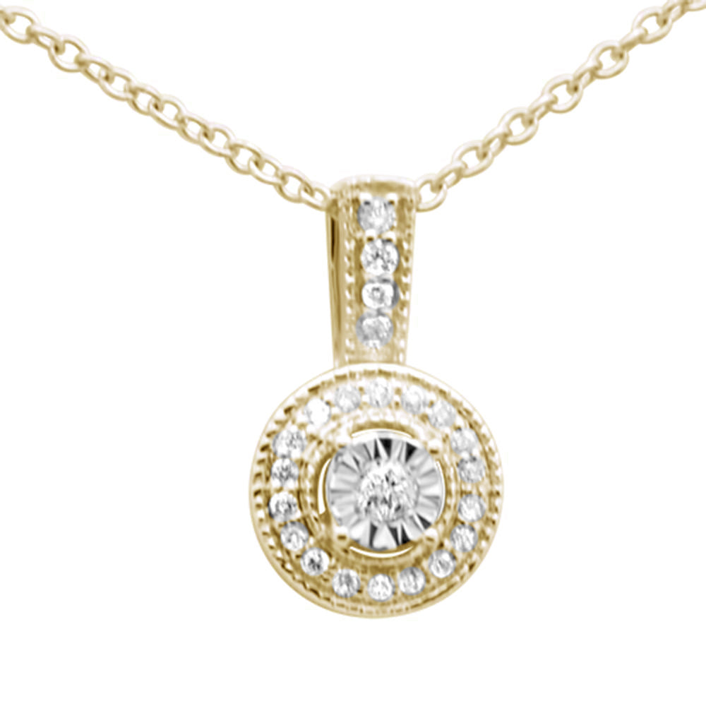 DIAMOND CLOSEOUT! .10ct G SI 10K Yellow Gold Diamond Solitaire Pendant Necklace 18"