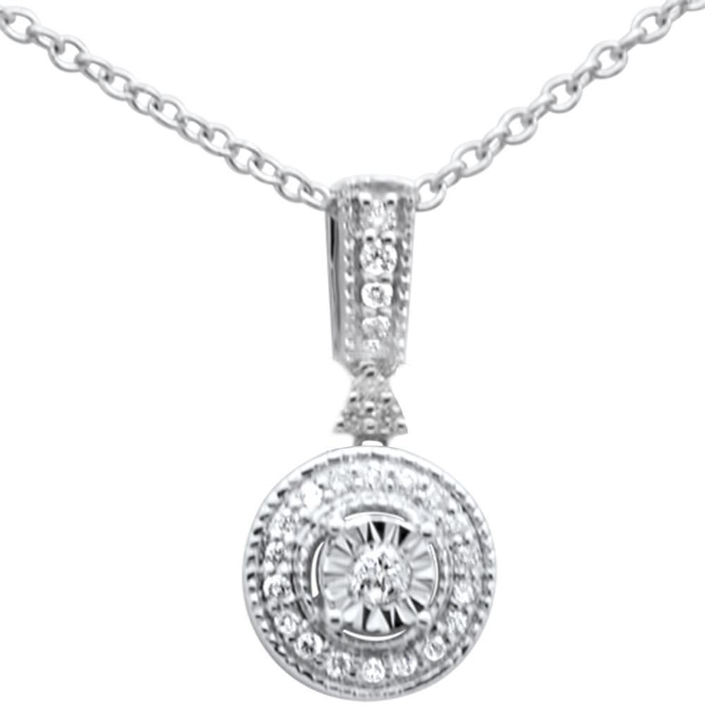 DIAMOND CLOSEOUT! .10ct F SI 10K White Gold Diamond Pendant Necklace