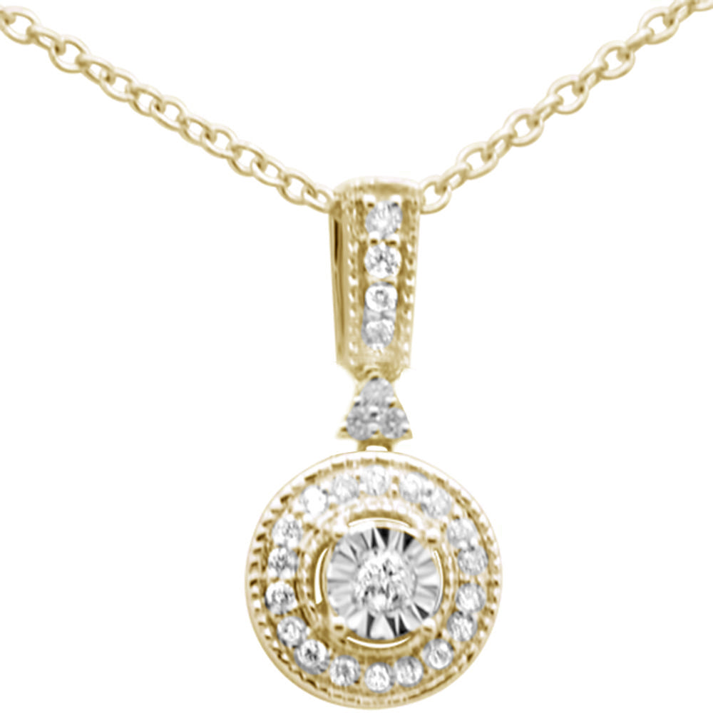 DIAMOND CLOSEOUT! .10ct G SI 10K Yellow Gold Diamond Pendant Necklace 18"