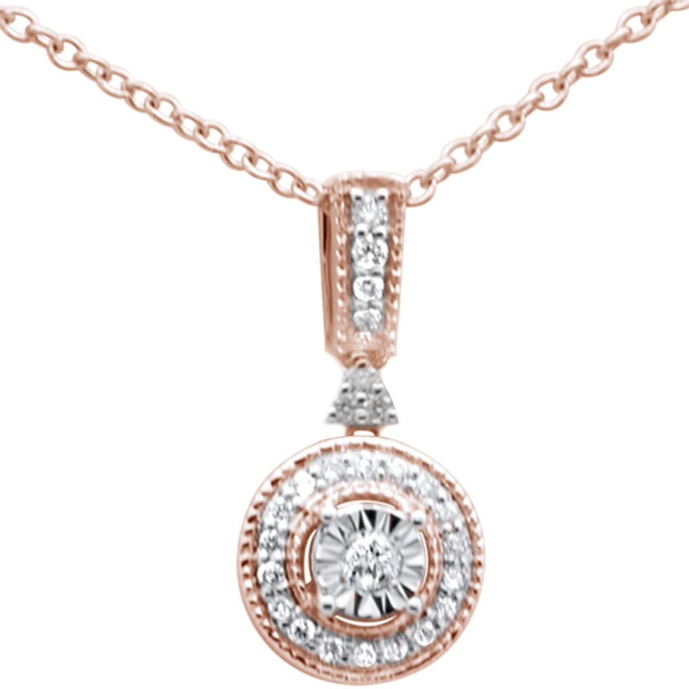DIAMOND CLOSEOUT! .10ct G SI 10K Rose Gold Diamond Pendant Necklace