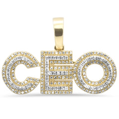 DIAMOND CLOSEOUT!  .35ct G SI 10K Yellow Gold Diamond Hip Hop Iced out "CEO" Charm Pendant