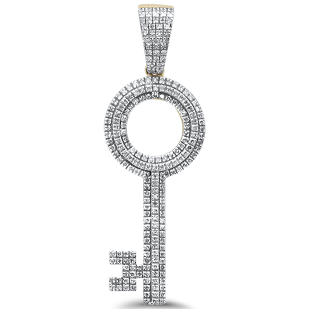 DIAMOND CLOSEOUT!  .57ct G SI 10K Yellow Gold Diamond Iced Out Key Charm Pendant