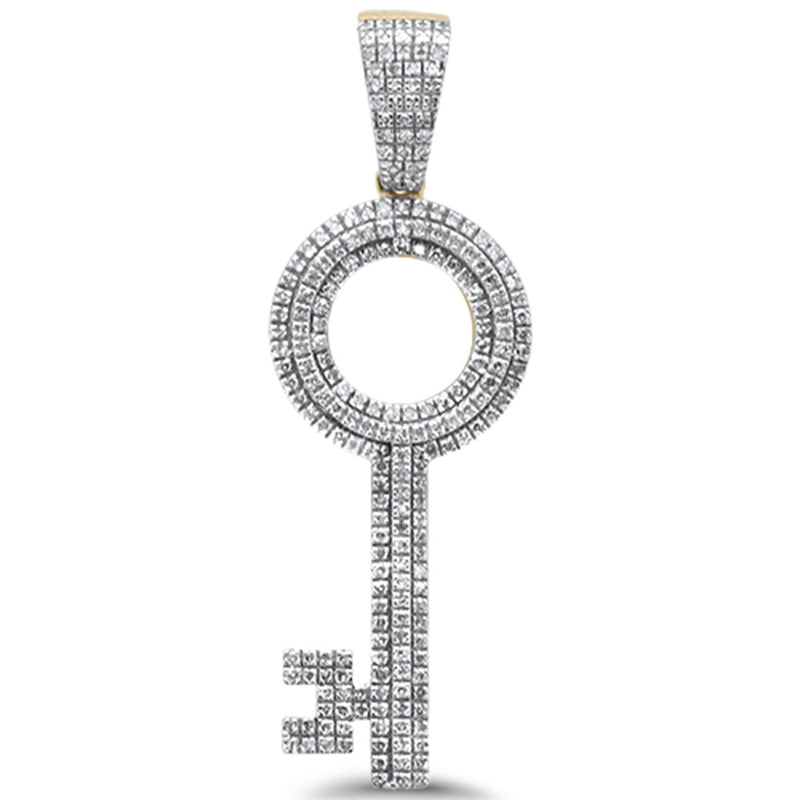 DIAMOND CLOSEOUT!  .57ct G SI 10K Yellow Gold Diamond Iced Out Key Charm Pendant