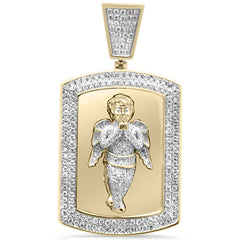 DIAMOND CLOSEOUT!  1.39ct G SI 10K Yellow Gold Diamond Hip Hop Iced Out Cherub Angel Cupid Charm Pendant