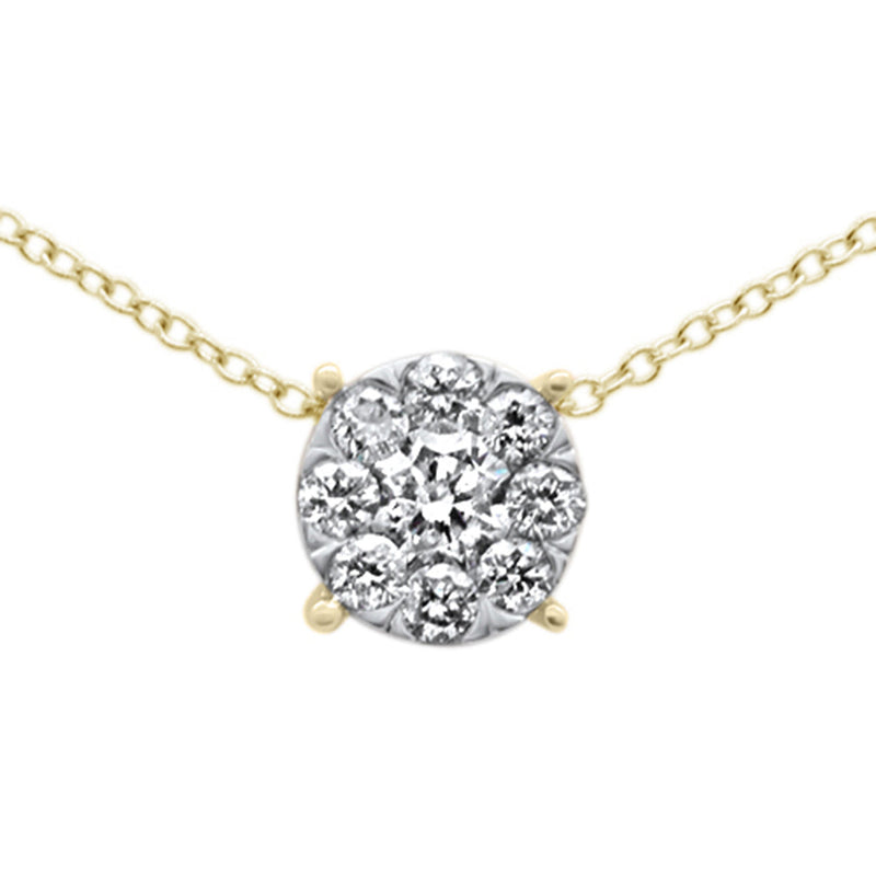 DIAMOND CLOSEOUT! .43ct G SI 10K Yellow Gold Diamond Solitaire Pendant 18" Necklace