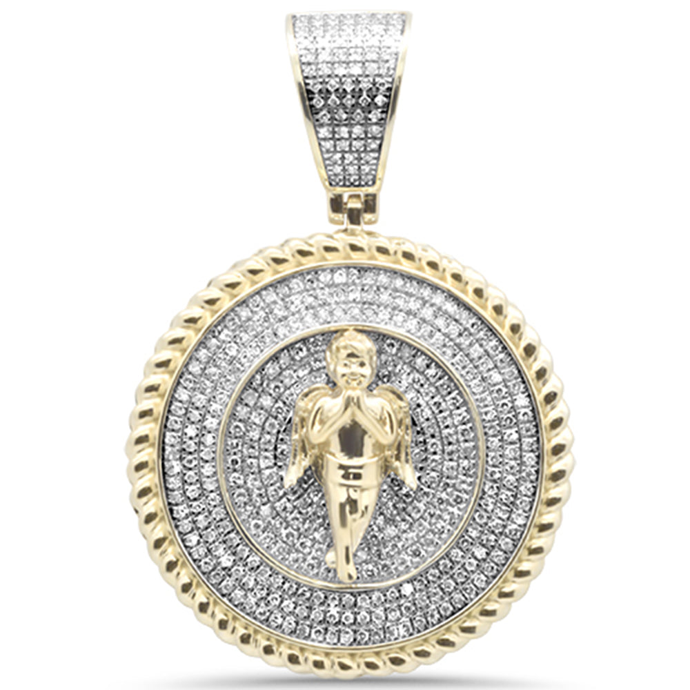 DIAMOND CLOSEOUT!  .94ct G SI 10K Yellow Gold Diamond Hip Hop Iced Out Medallion VENUS Charm Pendant