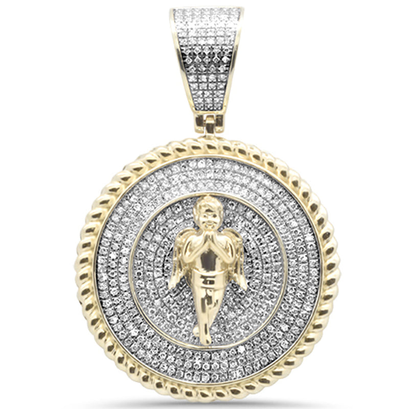 DIAMOND CLOSEOUT!  .94ct G SI 10K Yellow Gold Diamond Hip Hop Iced Out Medallion VENUS Charm Pendant