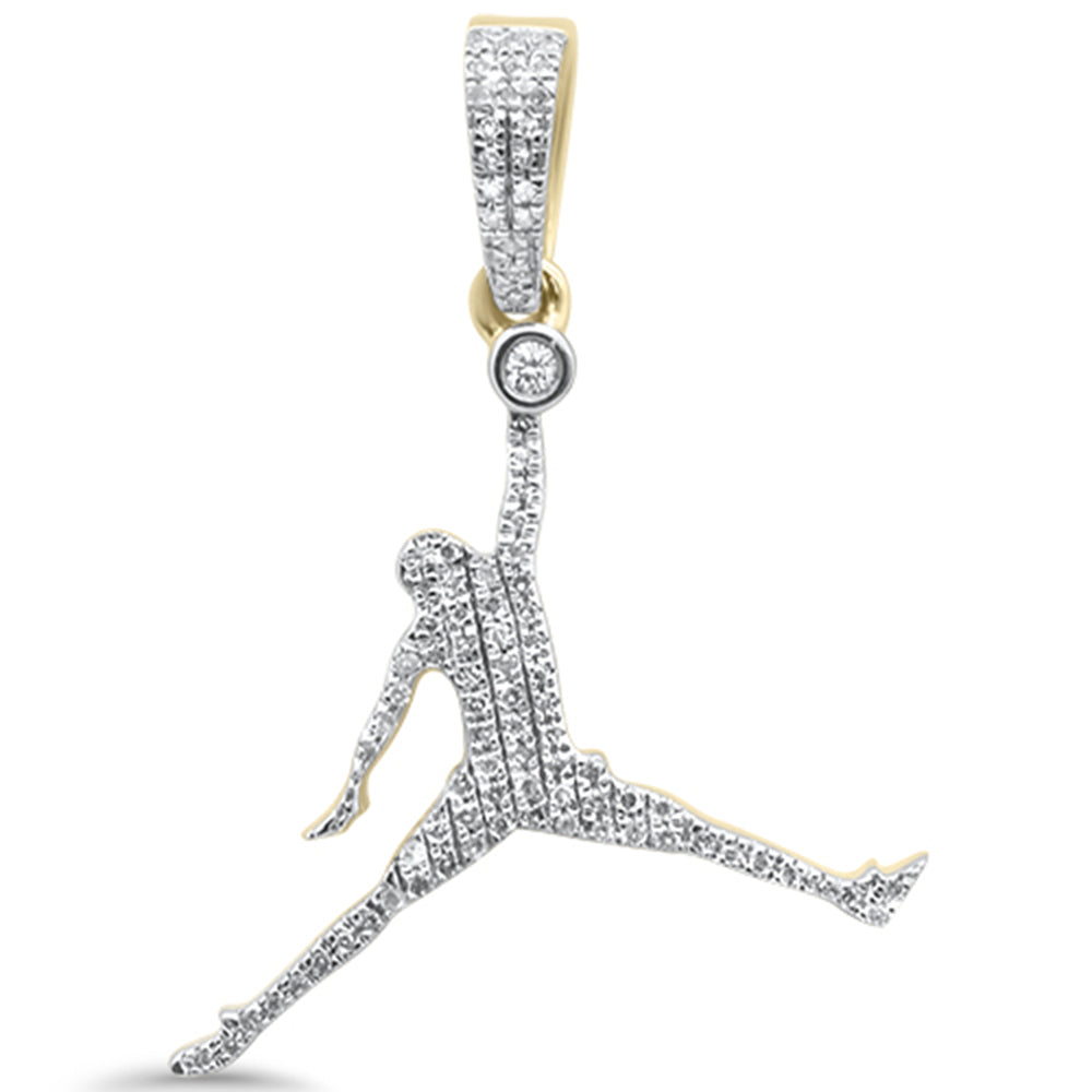 DIAMOND CLOSEOUT! .17ct G SI 10K Yellow Gold Diamond Hip Hop Basketball Pendant
