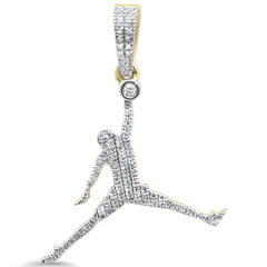 DIAMOND CLOSEOUT! .17ct G SI 10K Yellow Gold Diamond Hip Hop Basketball Pendant