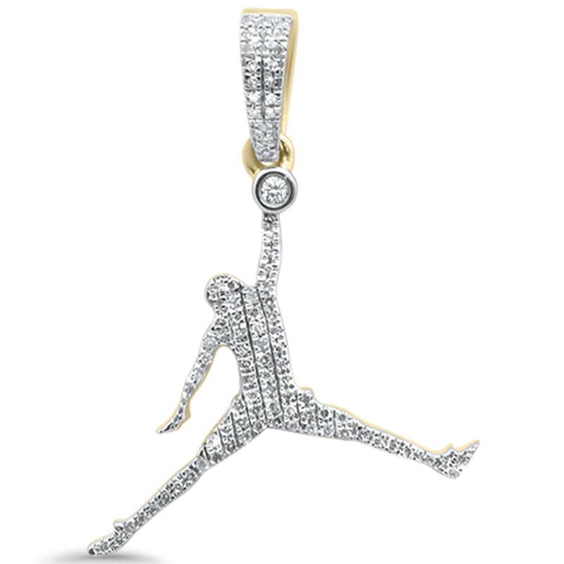 DIAMOND CLOSEOUT! .17ct G SI 10K Yellow Gold Diamond Hip Hop Basketball Pendant