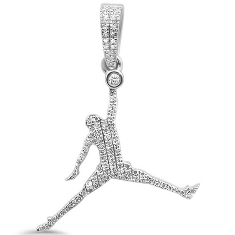 DIAMOND CLOSEOUT! .17ct G SI 10K White Gold Diamond Hip Hop Basketball Pendant