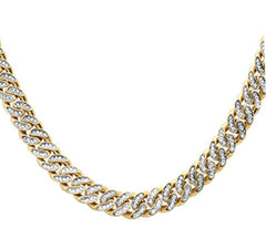 SPECIAL! 7mm 6.57ct G SI 14K Yellow Gold Diamond Round Cuban Necklace 22"