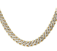 SPECIAL! 7mm 6.32ct G SI 14K Yellow Gold Diamond Round Cuban Necklace 22"