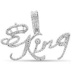 DIAMOND CLOSEOUT!  .39ct G SI 10K White Gold Diamond "KING" Hip Hop Pendant