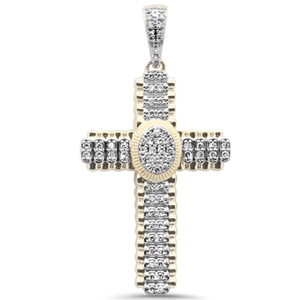 DIAMOND CLOSEOUT! .49ct G SI 10K Yellow Gold Diamond Emblem Cross Pendant