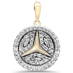 DIAMOND CLOSEOUT!  .50ct G SI 10K Yellow Gold Diamond Hip Hop Diamond Emblem Medallion Pendant