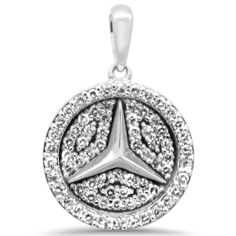 DIAMOND CLOSEOUT!  .53ct G SI 10K White Gold Diamond Hip Hop Diamond Emblem Medallion Pendant