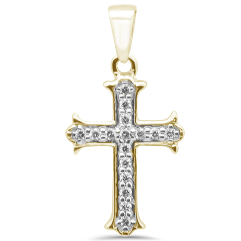 DIAMOND CLOSEOUT! .08ct G SI 10K Yellow Gold Diamond Cross Pendant