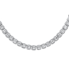 SPECIAL! 11.68ct G SI 14K White Gold Round & Baguette Diamond Tennis Necklace 22" Long