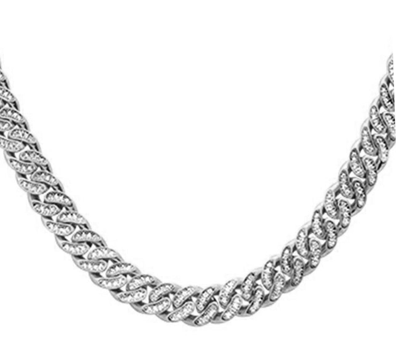 SPECIAL! 4mm 1.87ct G SI 14k White Gold Round Diamond Cuban Necklace 18"