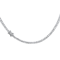 SPECIAL! 6.93ct G SI 14K White Gold Diamond Tennis Necklace 16" Long
