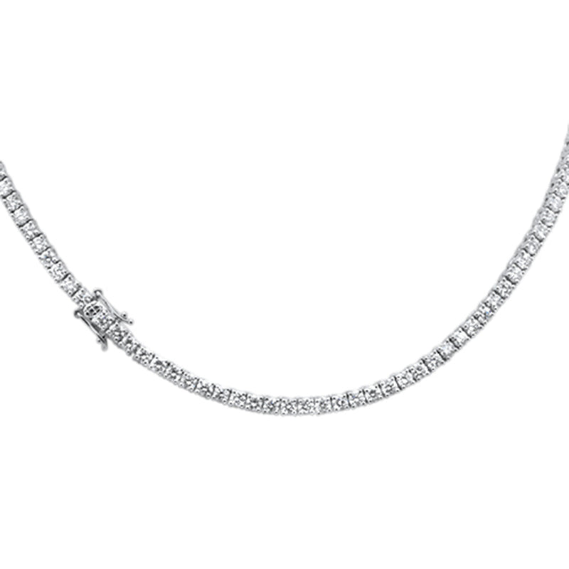 SPECIAL! 6.93ct G SI 14K White Gold Diamond Tennis Necklace 16" Long