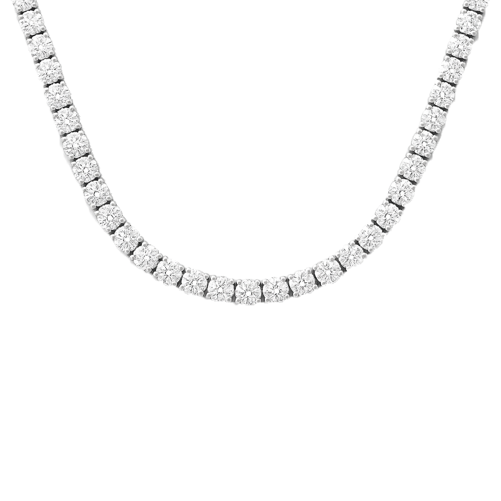 SPECIAL! 20.40ct G SI 14K White Gold Diamond Tennis Necklace 22"